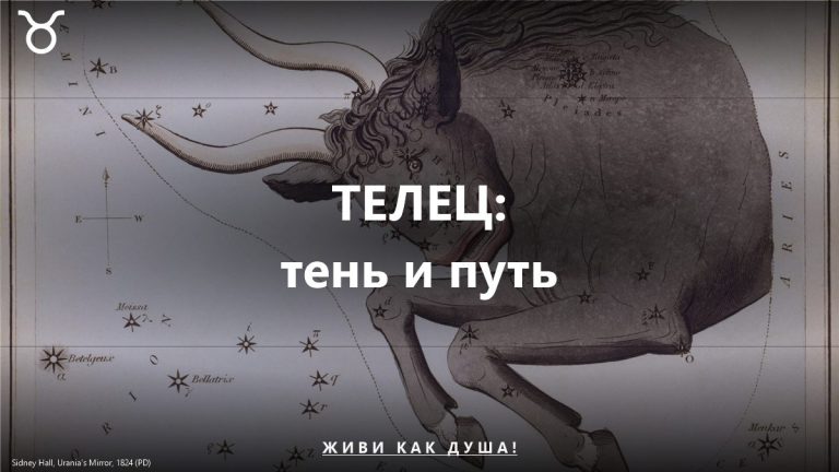 Знак Телец на космическом фоне — работа с тенью